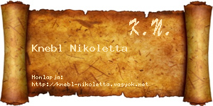 Knebl Nikoletta névjegykártya